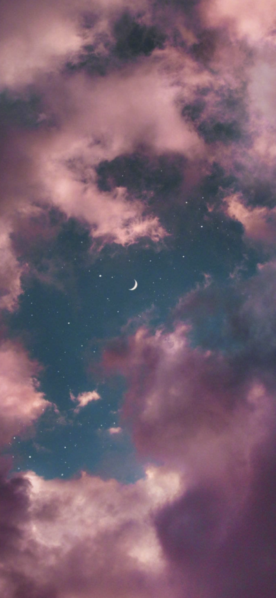 宝藏壁纸月亮天空高清手机壁纸背景云朵