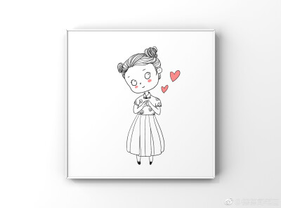 手绘插画森系唯美小清新文艺少女