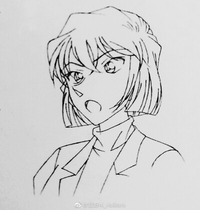 灰原哀漫画高清壁纸背景头像自截怪盗基德柯南柯哀手绘