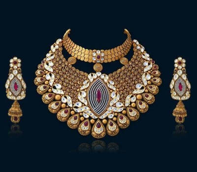奢华珠宝 | 印度再来一组大黄金"友好"项链,在四月的阳光下看得脖子