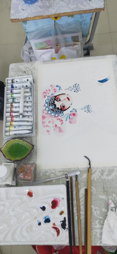 水彩古风戏曲花旦