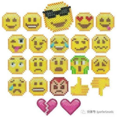 emoji表情 小黄脸 表情包 拼豆豆 转自微博