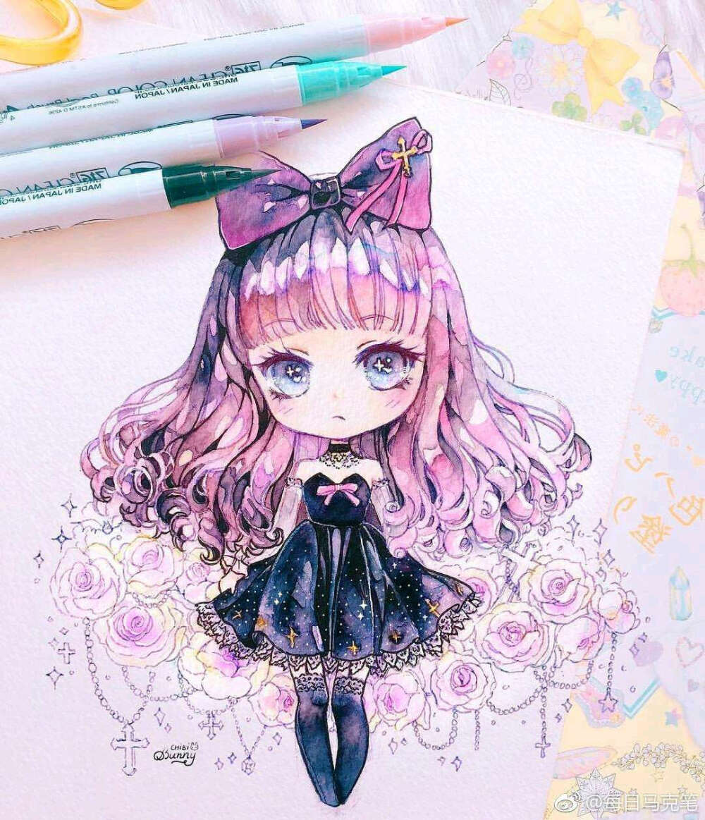 马克笔,手绘卡通人物画师:chibi.bunny