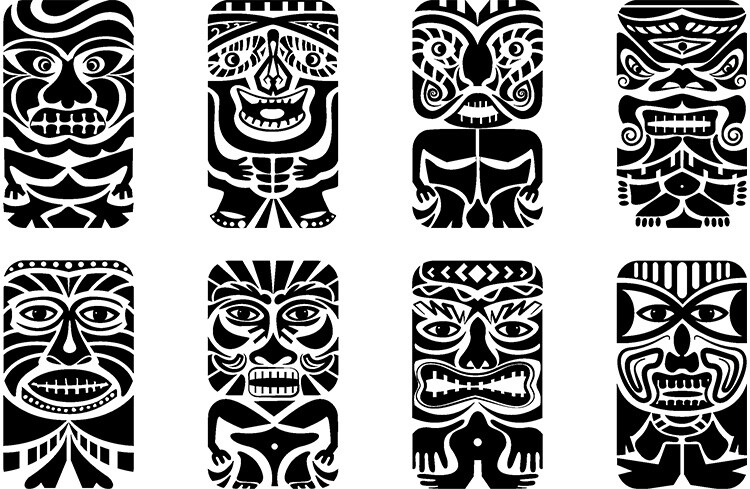 125#非洲风原著土著民族人脸抽象图腾 图像符号 ai适量文件设计素