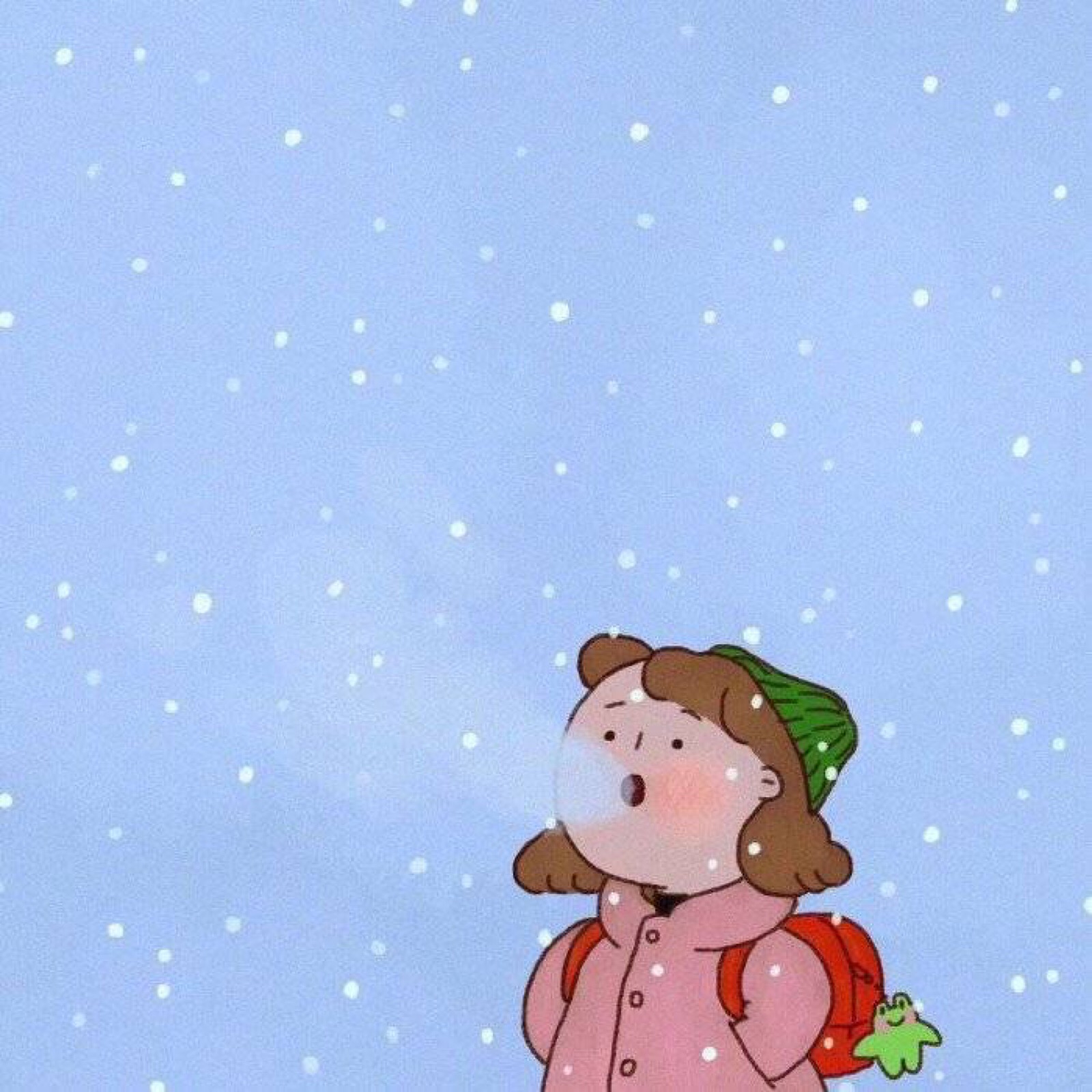 插画师seocong 可爱小女生头像 冬天下雪