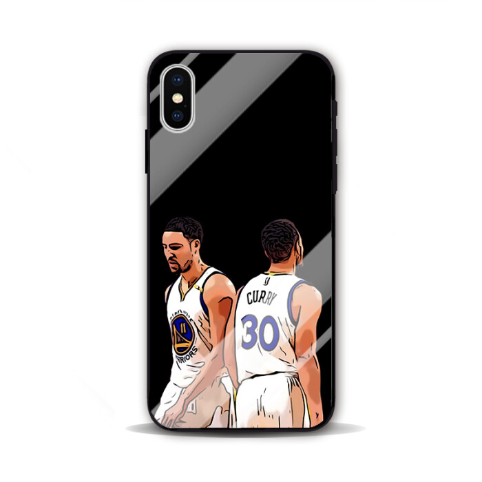 nba勇士库里汤普森水花兄弟三星s10 苹果7 8p p30 pro 玻璃手机壳