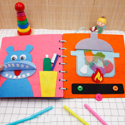 蒙特梭利早教布书 幼儿园自制绘本diy 儿童手工diy 制作材料包
