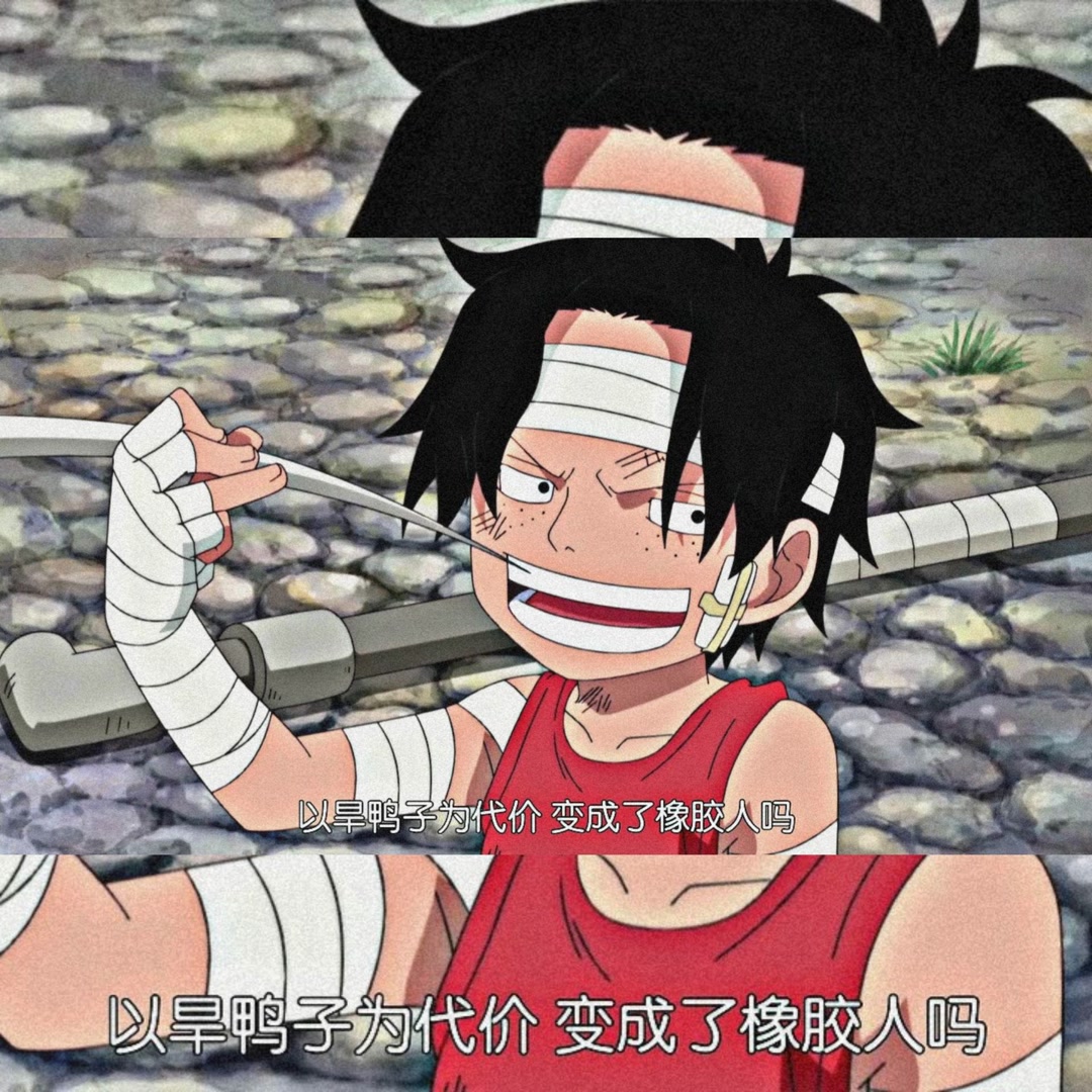 海贼王onepiece 艾斯 漫画版 高清手机壁纸 动漫 q版套图 白底简约