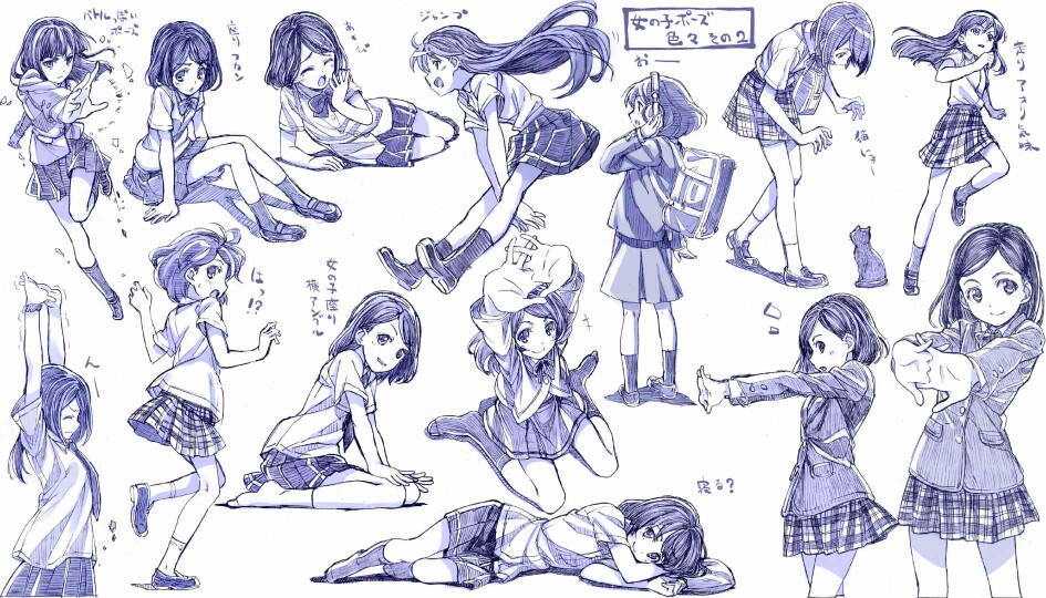 (さきの新月 p站id=144415)绘画教程jk制服