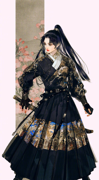 古风女子 "罗袖洒赤血,英气凌紫霞." 洒脱又英气的小姐姐() cr.