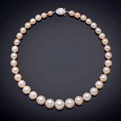 天然珍珠和钻石项链,卡地亚.