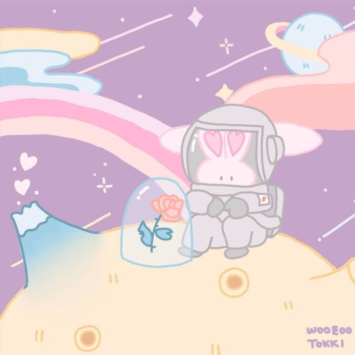 可爱的兔子宇航员 ins:woozootokki - 堆糖,美图壁纸