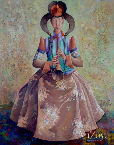 蒙古包绘画作品