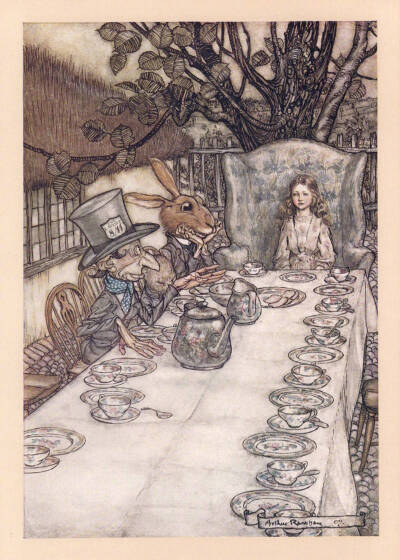 1907年英国插画家arthur rackham绘制的lewis carroll经典童话