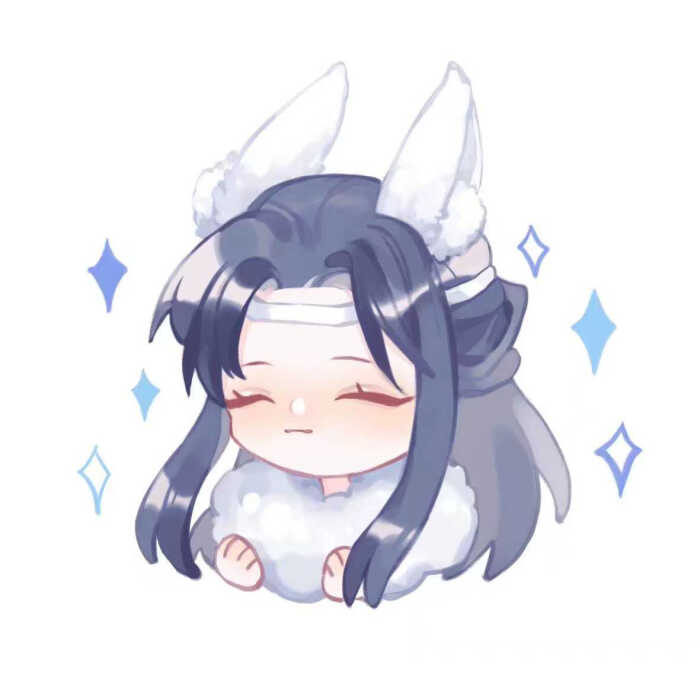 手绘情侣头像卡通可爱#魔道祖师#蓝忘机