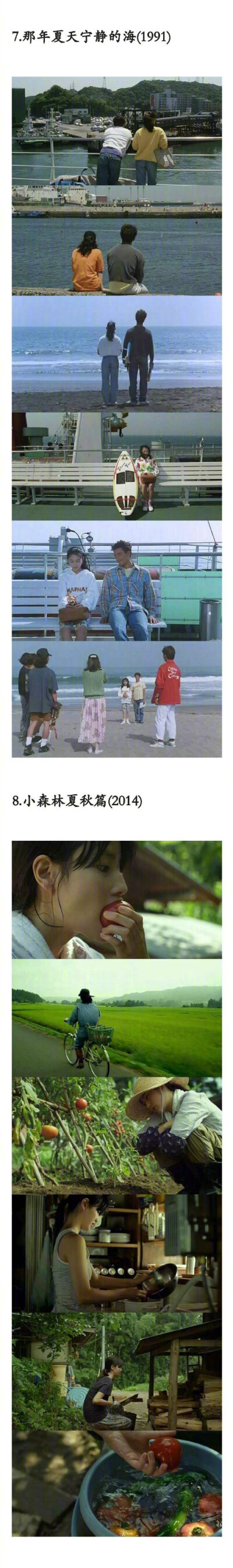 步履不停 5.青木瓜之味 6.百万元与苦虫女 7.那年夏天宁静的海 8.