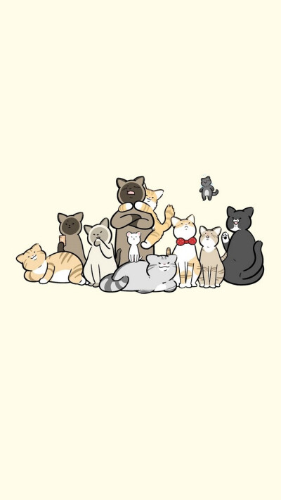 猫咪食物插画壁纸