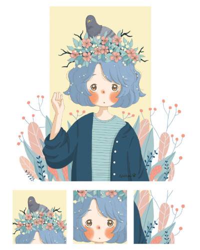 一组可爱插画,可procreate可水彩