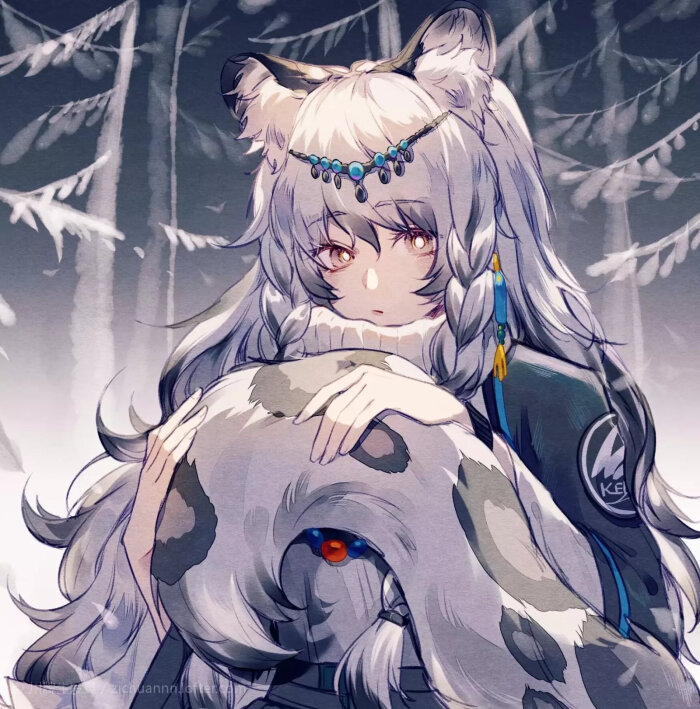 #明日方舟# 初雪 画师:川牌生发灵