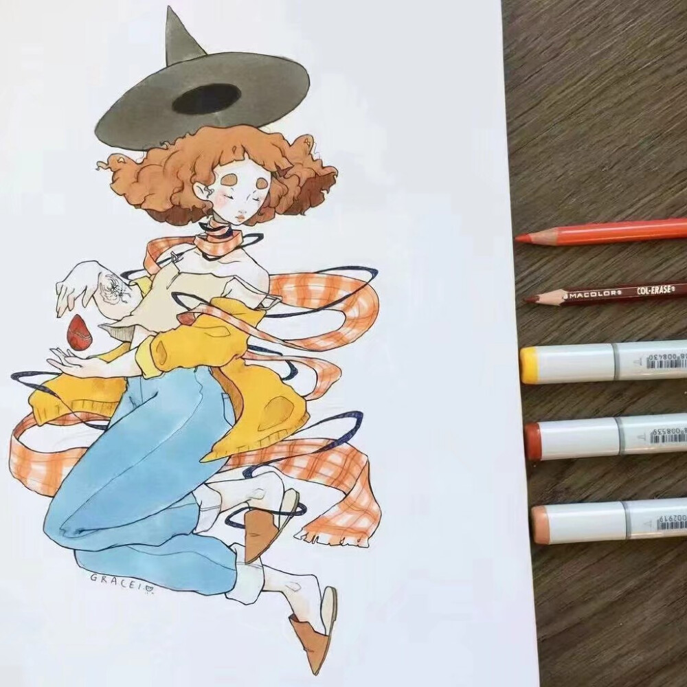 马克笔手绘插画丨画师chelsea is:chelseagracei
