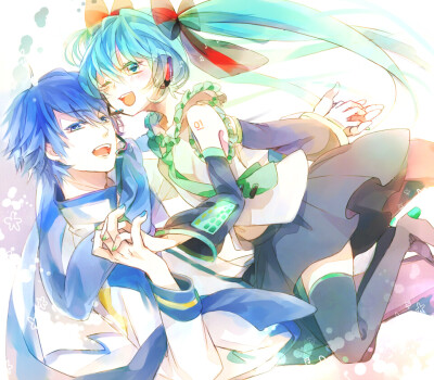 vocaloid 冰葱 kaito 初音未来 p站:ヒノ