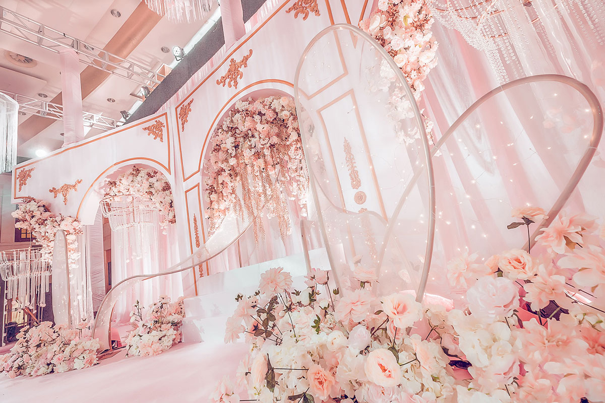 粉色甜美系婚礼婚庆布置高清图片下载-正版图片500731013-摄图网