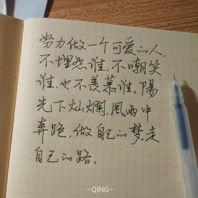 努力做一个可爱的人,不埋怨谁,不嘲笑谁,也不羡慕谁.