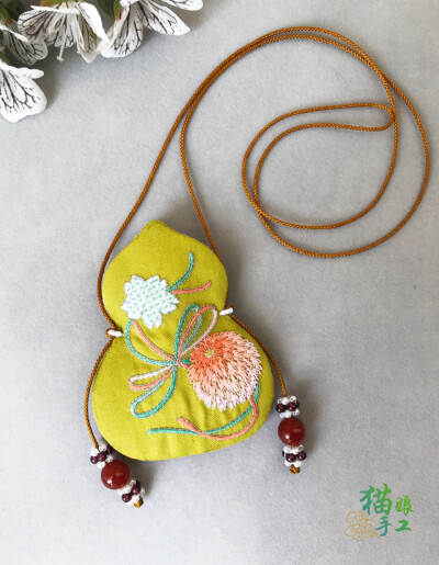 葫芦香囊(刺绣基础课程内容)