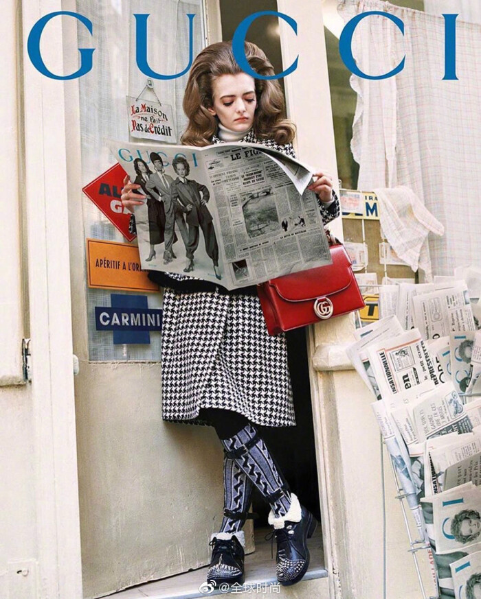 gucci fw 2019时尚大片,杂志感复古造型,时髦的都市丽人.