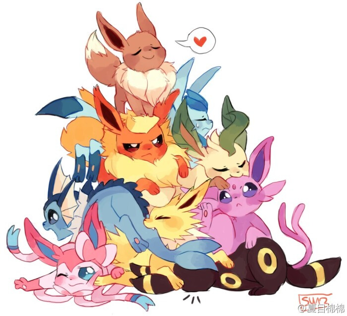 神奇宝贝 精灵宝可梦 pokemon 伊布 伊布家族