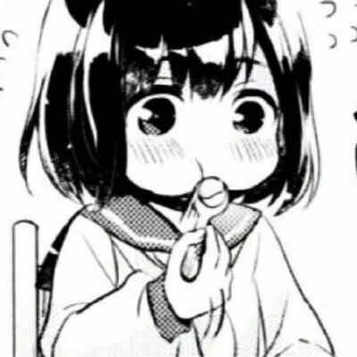 动漫女生黑白头像.丧