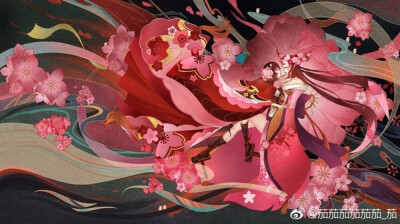 阴阳师插画樱花妖