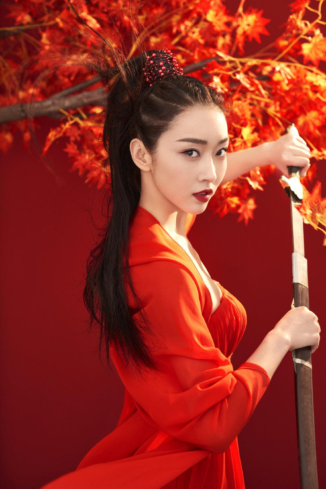 宣璐##今天穿什么##宣璐红衣女侠装