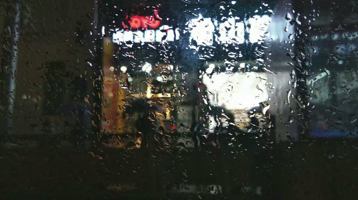 夜景 雨水 背景 壁纸
