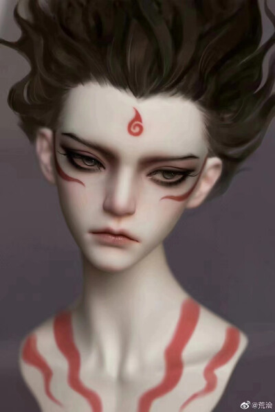 bjd#bjd妆#bjd妆面#哪吒之魔童降世 哪吒cos妆—evatydoll dz