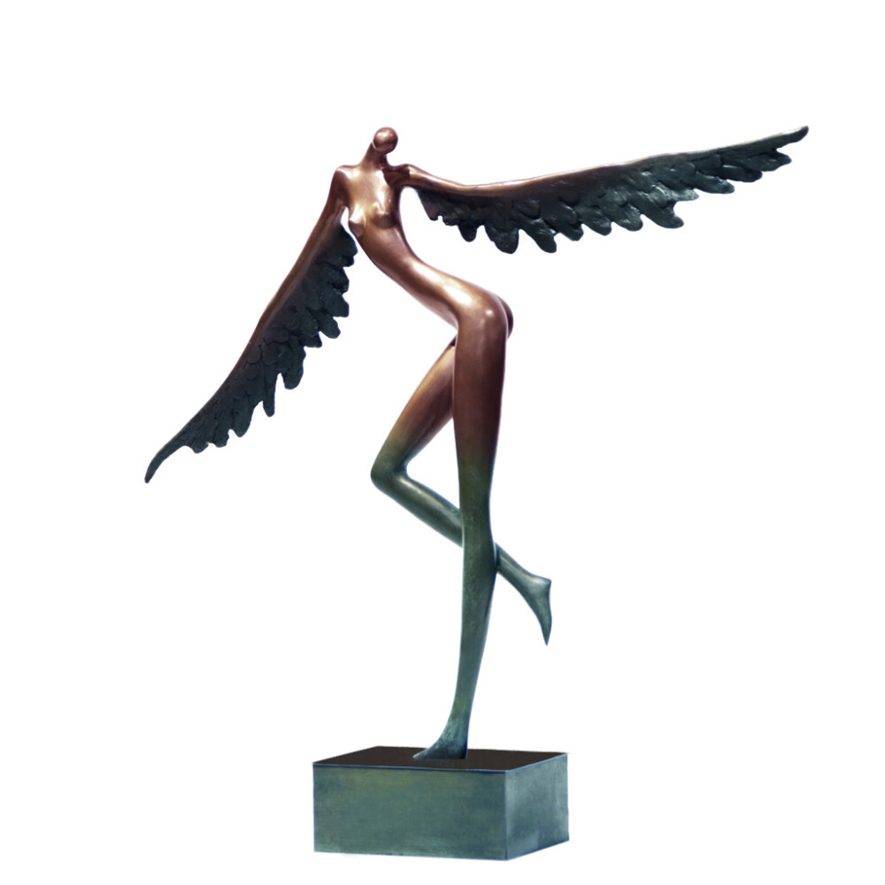 天使系列铜雕 人物造型两翼天使纯铜雕塑纪念品 工艺品摆件(五)_纯铜