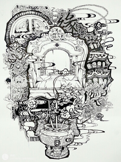 黑白装饰画