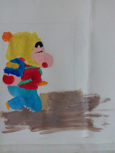 蜡笔小新水粉画