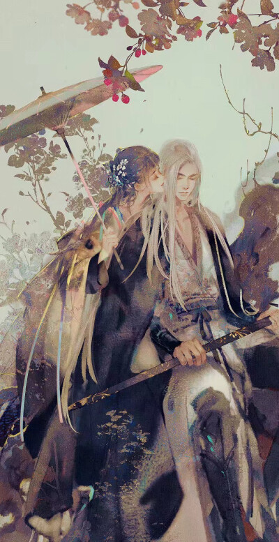 唯美古风天地时人笔中情.画师: 眠狼