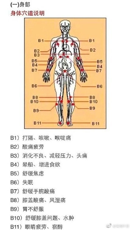 最全人体穴道图 有空自己捏捏吧 心肝脾肺肾都畅通了.