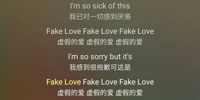 防弹少年团 歌词 fake love