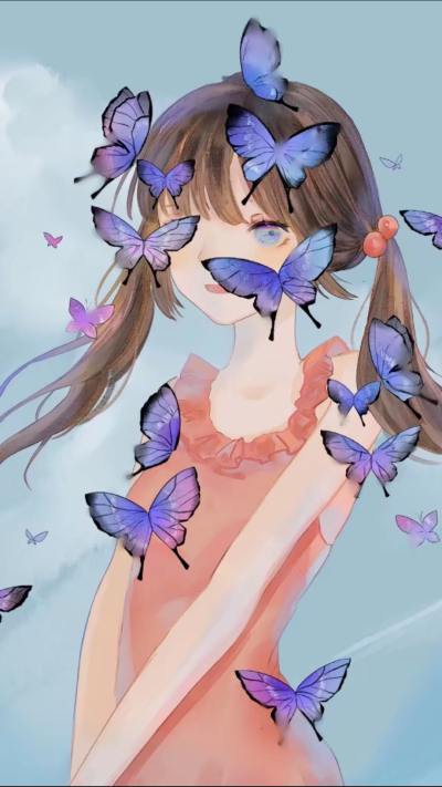 手绘 插画 绘画 唯美 清新 二次元 少女