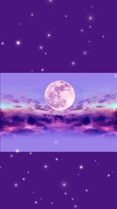 深紫色壁纸_月亮天空锁屏1