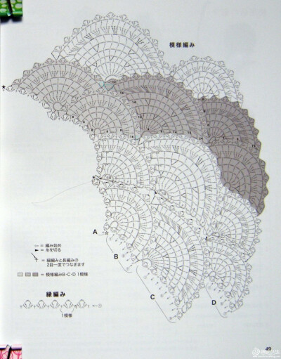 扇形小披肩,感谢织友们的共享图解