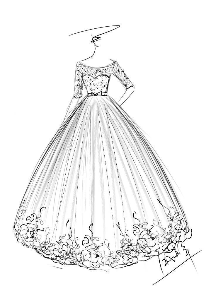 婚纱设计手稿-婚纱礼服设计