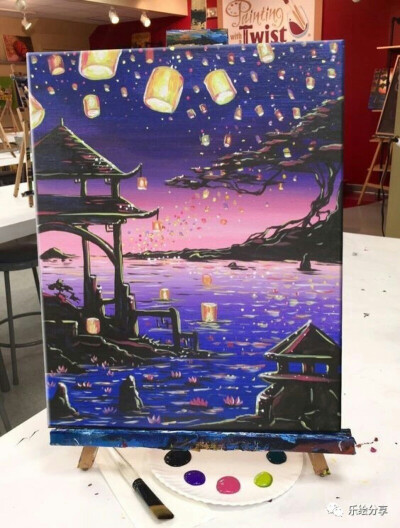 儿童画,古风,线描,彩铅画