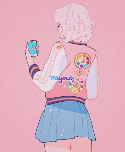 粉色系动漫插画 堆糖,美图壁纸兴趣社区