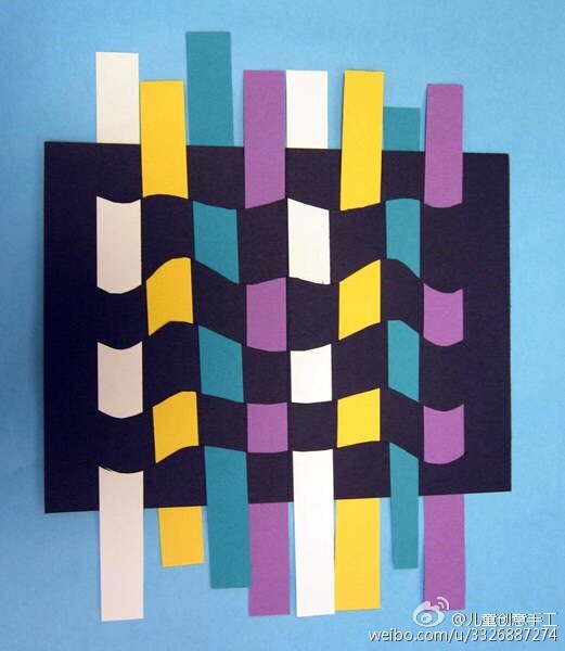 彩色纸条编织,简单有趣的学校手工项目