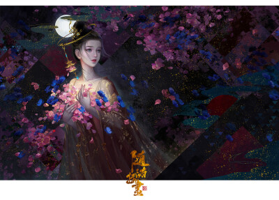 醉后不知天在水,满船清梦压星河【图片来源站酷插画师 养猫画画的随随