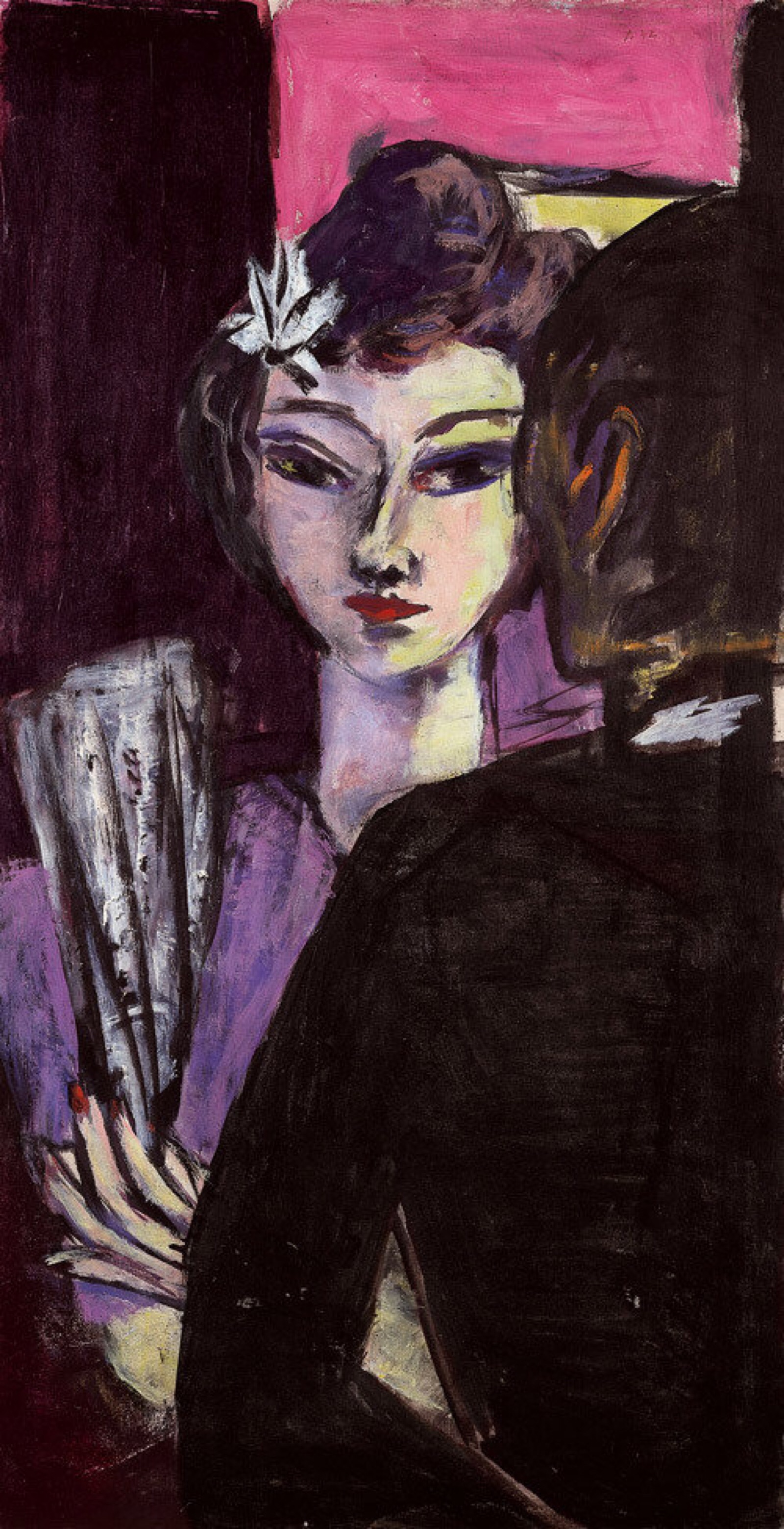 拿扇子的女人,1942年(德国画家马克斯·贝克曼作品)